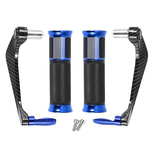 7/8" 22mm 15/16" 24mm Motorcycle Hand Grips Cover Kit Aluminum Alloy Handlebar End Grips Blue - color: Blue
