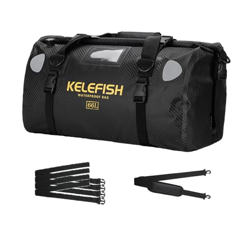 Waterproof Duffel Bag 20L 40L 66L Motorcycle Travel Dry Bag with Quick-fixed Straps for Motorcycling, Kayaking, Rafting, Boating, Camping - color: Black, size: 65L