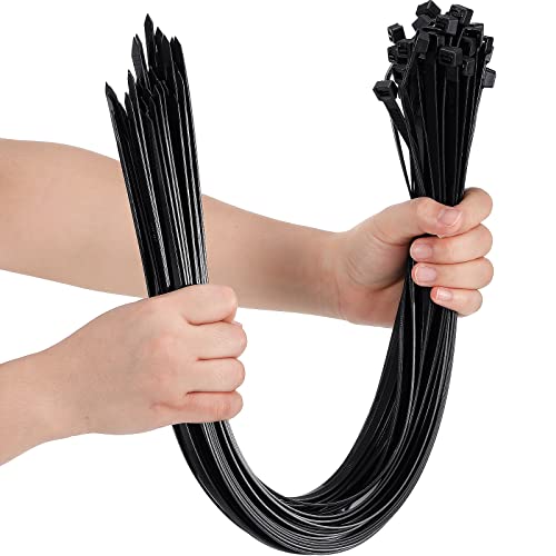 Nuanchu 100 Pcs 24 Inch Black Zip Ties Heavy Duty Cable Ties for Indoor and Outdoor Binding Fences, Awnings Tying, Branches Bundling of Crops - color: Black, size: 24 Inch