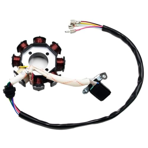PRO BAT ATV Quad Complete Electrics AC Wire Harness Kit with CG-8 Stator 6-Pin AC CDI Multi-Functional ATV Switch Ignition Coil Solenoid Relay Spark Plug for 150cc 200cc 250cc 300cc Zongshen Lifan - style: B 8 Pole+ Orange Ignition Coil+Silver Rectifier