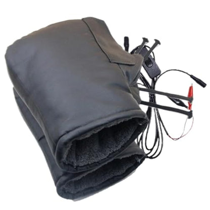 Motorcycle Heated Handlebar Mittens, Motorcycle Heated Grips Cover Pad Gloves | Water Resistant Heated Motorcycle Handlebar Muffs Temperature Adjustable Handlebar Grips for Cycling