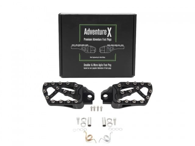 AltRider Adventure X Foot Pegs Compatible With BMW R 1200/1250 / 1300 GS/GSA - Heavy Duty Design - Boot Friendly, High Traction Cleats for Stability & Grip - Adjustable Camber & Height - Black - color: Black, size: Adventure X (56mm x 95mm)