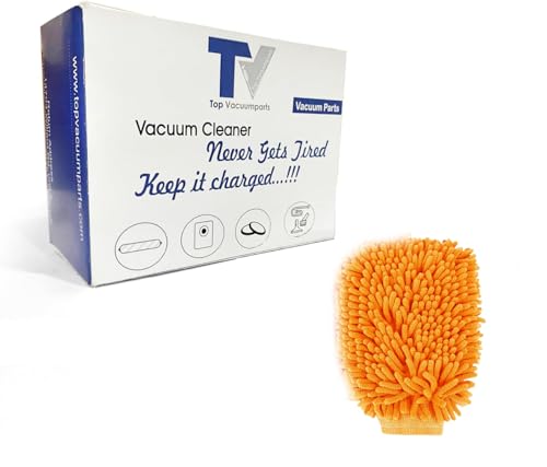 TOP VACUUM PARTS Premium Scratch-Free Microfiber Wash Mitt - Orange, Ultra-Soft Car Wash Glove for Swirl-Free Finish, Safe for Cars, Trucks, SUVs, Motorcycles, and More