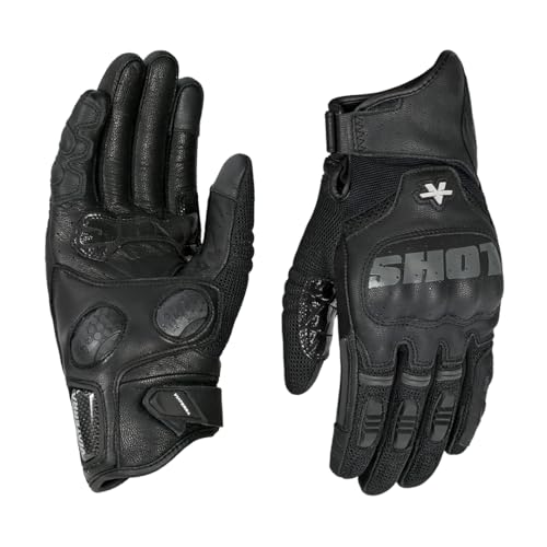 ViaTerra Holeshot Pro - Semi Gauntlet Hybrid Riding Gloves |Goatskin Leather |Touchscreen, Knox SPS 303 Palm Protection with Handy Clip Motorcycle Gloves - size: X-Large