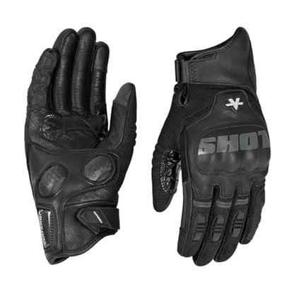 ViaTerra Holeshot Pro - Semi Gauntlet Hybrid Riding Gloves |Goatskin Leather |Touchscreen, Knox SPS 303 Palm Protection with Handy Clip Motorcycle Gloves - size: X-Large