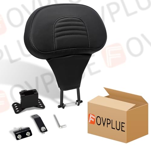 FOVPLUE Adjustable Rider Backrest,Detachable Plug-in Driver Backrest Pad w/Mounting Kit for Harley Touring 2009-Later,for CVO Road Glide Street Glide Tri Glide FLHTK/L Electra Glide Road King,Style 1 - color: Black for Street Glide style