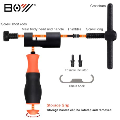 Universal Bike Chain Tool Kit with Bike Breaker Main Chain Pliers Chain Checker for Road MTB Bike 1-12 Speed Chain Disassemble Chain Splitter and Breaker - color: Bike Chain Tool Kit