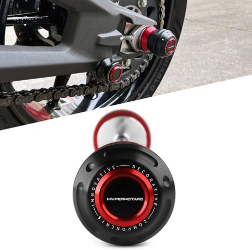 Motorcycle Rear Wheel Axle Fork Slider Crash Protector Compatible With Ducaiti HYPERMOTARD 698 2024 2025 | Hypermotard698 Accessories (Red) - color: red, size: Rear