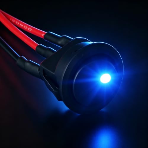 Twidec/8Pcs SPST Round Dot Lighted Rocker Switch Toggle Control for Car Or Boat 20A 12V DC On/Off Blue LED Light with Pre-soldered Wires KCD2-102N-BU-X - color: Blue LED-Round