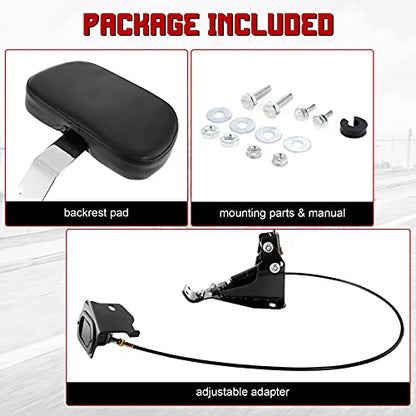 INNOGLOW Motorcycle Backrest - Detachable Driver Rider Backrest with Adjustable Black Back Rest Pad Fit for Harley Davidson Touring Electra Glide Road Glide Road King Street Glide CVO 2009-2020 - color: Style-3/Chrome Arm