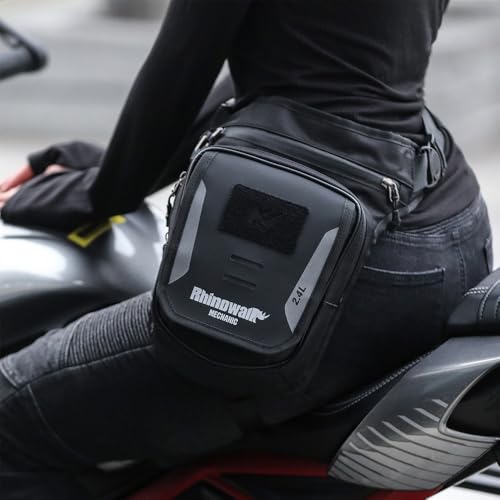 Rhinowalk Motorcycle Fuel Tank Bag,Motorbike Tank Bag with Mobile Phone Pocket, Thigh bag,Leg Waist Chest Pouch,2.4L Backpack Motor Cycle Accessories - style: Without Magnetic
