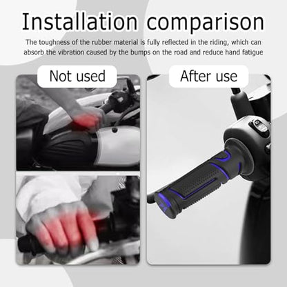 Cool Anti-Slip Dirt Bike Grips,ID 24mm 1" & 22mm 7/8" Motorcycle Grips Kit with Two-Colour Design,Universal Handlebar Grip Dirt Bike Accessories for Most Motocross ATV (Blue) - color: Blue