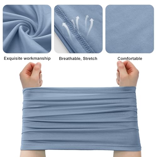 Geyoga 6 Pieces Summer UV Protection Cooling Neck Gaiter Face Clothing Neck Gaiter Mask Scarf Sunscreen Breathable Bandana - color: Blue‑gray