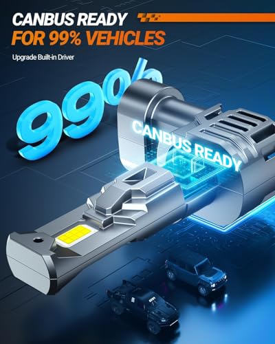 SEALIGHT 9005 H11 LED Bulbs Combo, 80000LM 10X Super Bright 6500K White, HB3 H8/H9/H16 Fog Headlight, 1:1 Real Size Plug-N-Play Pack of 4 - size: H11+9005