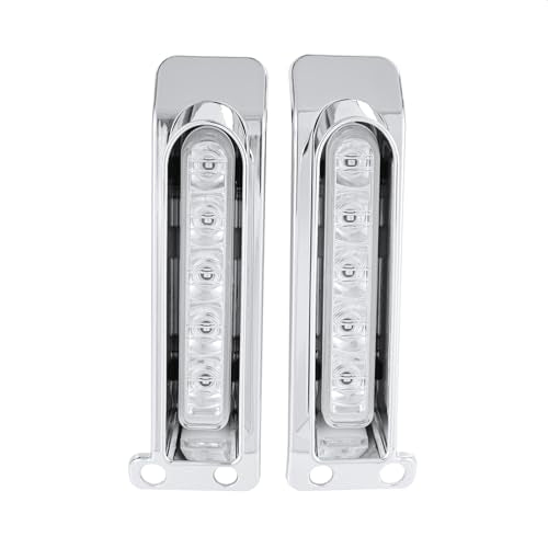 Rear Fender Filler Panel Lights Saddlebag LED Inserts Support Auxiliary Light Fit for Harley Electra Glide Ultra Limited Road King Road Glide 2014-2024 (Chromed Housing Transparent Lens) - color: Chromed Housing Transparent Lens