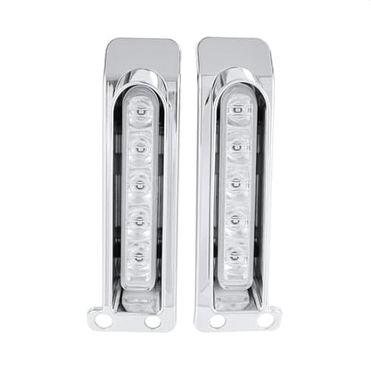 Rear Fender Filler Panel Lights Saddlebag LED Inserts Support Auxiliary Light Fit for Harley Electra Glide Ultra Limited Road King Road Glide 2014-2024 (Chromed Housing Transparent Lens) - color: Chromed Housing Transparent Lens