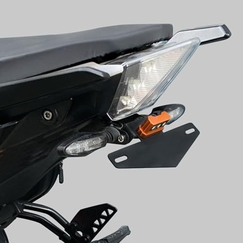 Motorcycle License Plate Bracket Mount Holder with Light Adjustable License Plate Frame Fender Eliminator with LED Light Tail Tidy Device Fit for KTM Duke 125 200 250 390 2017-2019