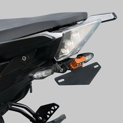 Motorcycle License Plate Bracket Mount Holder with Light Adjustable License Plate Frame Fender Eliminator with LED Light Tail Tidy Device Fit for KTM Duke 125 200 250 390 2017-2019