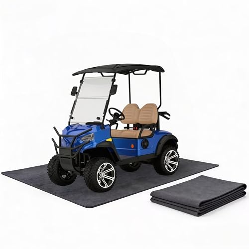 Golf Cart Garage Floor Mat 110inch x 59inch | Waterproof, Oil Absorbent, Anti-Slip Rubber Backing, Heavy Duty, Tear-Resistant, Easy to Clean. Fits ATV UTV Mower