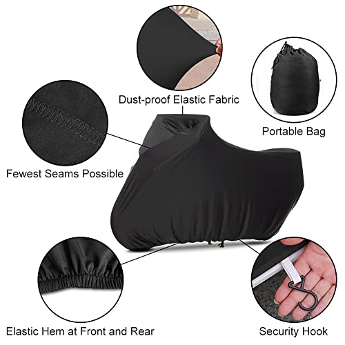 WinPower Indoor Motorcycle Cover Stretch Elastic Dustproof Covers for Motorbikes, 96inches - size: XL(96 x 41 x 49 inches)