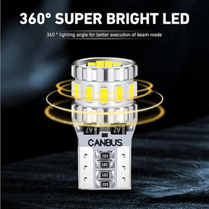 2 PCS Car Wide Lights, License Plate Lights, 3W T10 3014 Led Light Bulbs, Aluminum Reading Lights, Instrument Lights, Auto Bulb Replacements, Universal for Most Cars, Trucks, SUVs (White#1702) - color: White#1702