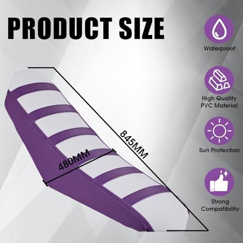 Dirt Bike Seat Cover Motorcycle Gripper Cushion Cover Universal for CRF YZF YZ PW KLX KX All Most Dirt Pit Bikes Enduro Purple - color: Purple