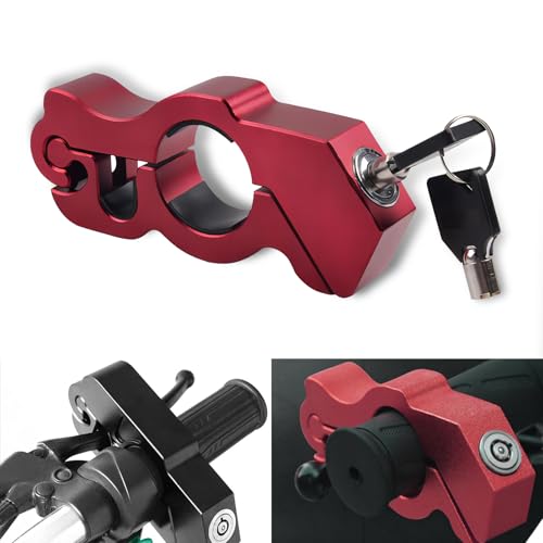 1 PC Motorcycle Grip Brake Lock, 5-5/16" x 2-3/16" x 15/16" Alloy Anti-Theft Throttle Lock, Replacement Modification Accessories, Suitable for Motorcycles, Scooters, Bicycles, ATVs (Red) - color: Red