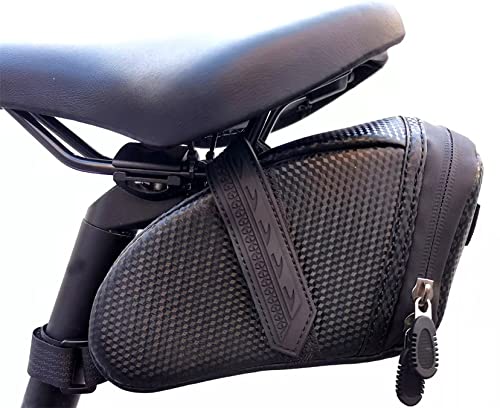Bicycle Seat Bag Water Proof,Bike Pack Under Seat,Wedge Saddle Bag for Bike,Cycling Accessories - color: black