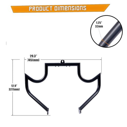 Kinglemc Crash Bar Engine Guard Highway Freeway Bar for Harley Davidson Breakout Blackline Rocker Softail Standard Custom Springer Deuce Night Train 2000-2017 (Mustache Style-Black) - color: Mustache Style-Black