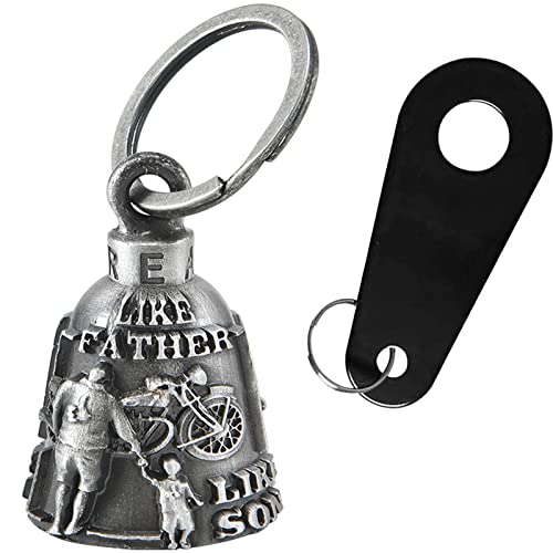 Dream Apparel Motorcycle Bell Guardian Angel Drive Away Gremlin, Biker Bell for Men Women Rider Riding, Good Luck Gift - color: Like Father Like Son