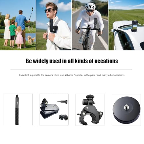 Accessories Kit for Insta360 X5 / X4 Camera Mount Bundle with Magnetic Mount Carrying Case, Selfie Stick, Tripod, Chest Strap,Bike Clamp,Screen Protector Non-Slip Mounts for Insta 360 X5 / X4 60I