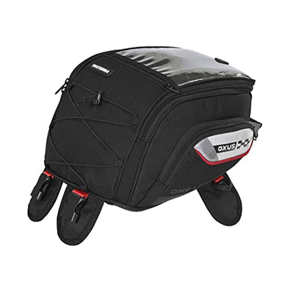ViaTerra OXUS MOTORCYCLE TANK BAG (STRAP BASED) |13L Capacity | Converts to Backpack, Scratch-Free Base, EBC Net, External Rain Cover | Universal Fit for Touring & Adventure Riding