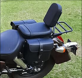 Motorcyle Rear Passenger Backrest Sissy Bar with Luggage Rack Pad Replacement for Honda Rebel 250 CMX250 CMX250C CA250 1985-2015,Black