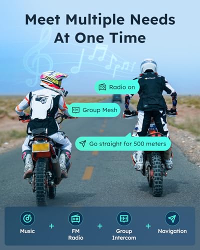 ASMAX S1 Motorcycle Bluetooth Headset with Smart Voice Control, Mesh Helmet Communication Systems, Noise Cancellation/Waterproof/FM Radio/FOTA Update/EQ Modes, 8 Riders Intercom Fit for ATV, 1 Pack - color: Gray-1 Pack