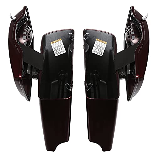 HR3 Twisted Cherry 4" Stretched Hard Saddlebags w/Speaker Lids Compatible with 2018-2019 Road Glide FLTRX 2018 Street Glide Special FLHXS Ultra Limited FLHTK & FLHTKL Low - color: Twisted Cherry