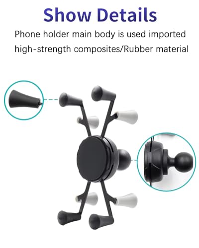 Strg Phone Mount with Clamp Base for Rails 0.85 to 1.55" in Diameter, Universal Handlebar & Rail Phone Mount for Motorcycles, Bikes, Kayaks & Bars - size: Clamp Base for 22 to 40mm Rails