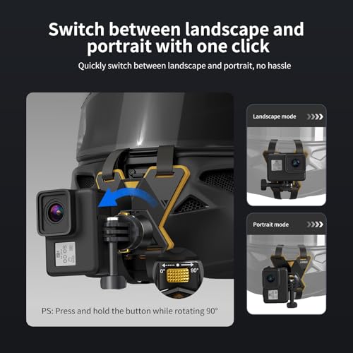 Chin Strap Mount Adjustable Magnetic Quick Release for Motorcycle Helmet,Compatible with Gopro Hero 13/12/11/10/9/8/7/6/5 Black, DJI Osmo Action 5 Pro/4/3, Insta360 ONE R, AKASO, and More