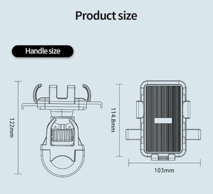 Bike Phone Holder, Motorcycle Handlebar Cell Phone Clamp, Scooter Phone Clip for iPhone 16 15 Pro Max/Plus, 14 Pro Max, S9, S10 and More 4.7" to 7.2" Smartphones,360° Rotatable Handlebar Phone Mount - color: Pink
