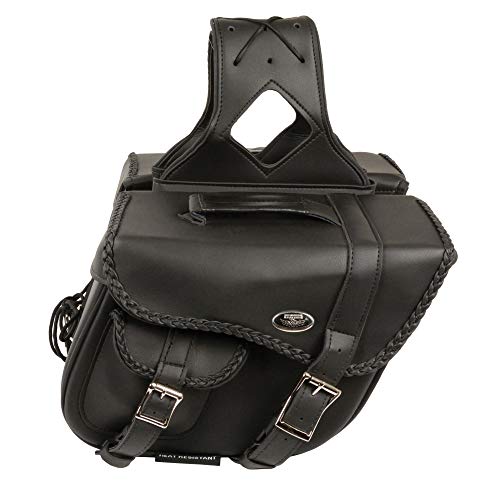 Twin Strap Black Pac Vinyl Throw Over Motorcycle Cruiser Saddlebags