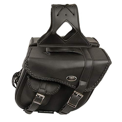 Twin Strap Black Pac Vinyl Throw Over Motorcycle Cruiser Saddlebags