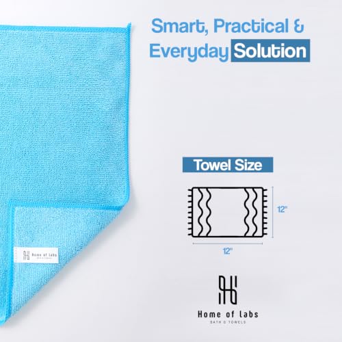 Microfiber Cleaning Cloth 12 Pack, 12x12 Inch Lint Free Streak Free Towels, Ultra Absorbent Cleaning Rags for Cars, Auto Detailing, Kitchen & Windows (12, Blue) - color: Blue
