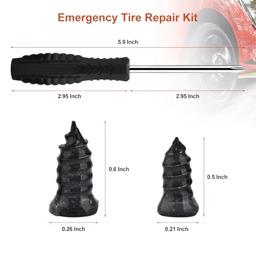 Tire Repair Kit with Tire Plug & Rubber Nail Solutions, Tire Screw Plug Kit with Screwdriver, Professional Heavy Duty Emergency Flat Tire Repair for Car, Truck, Motorcycle, Tractor, Mower, Wheelbarrow - style: Pro[36Pcs]