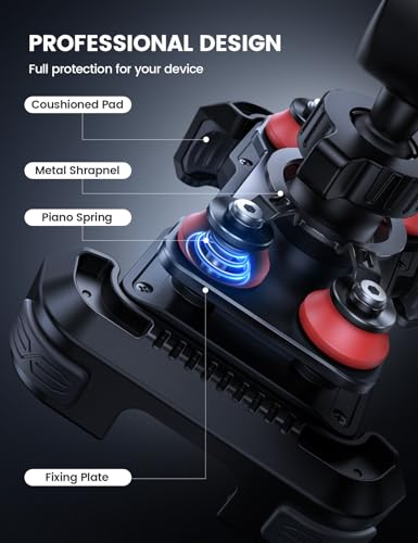 Lamicall Motorcycle Phone Mount Holder - [Dual Vibration Dampener] [Upgrade Handlebar Clip] Motorcycle Cell Phone Holder, Bike Phone Mount, for iPhone 16/15/14/13 Pro Max, 4.7-6.7" Phones. Red - color: Red