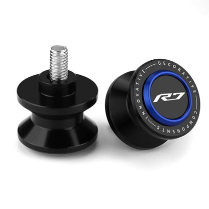 M6 Motorcycle Swingarm Spools Slider Compatible With YAMAHA YZF R7 2021 2022 2023 2024 2025 2026 | Swing Arm Stand Bobbins Screws YZF-R7 YZFR7 Accessories (black-1) - color: black-1