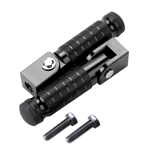 Universal 8mm Foot Pegs CNC Aluminum Install Bolts Motorcycle Rearsets Footrest Footpegs Compatible with YAMAHA Honda Suzuki Kawasaki Ducati Aprilia - size: Standard Black
