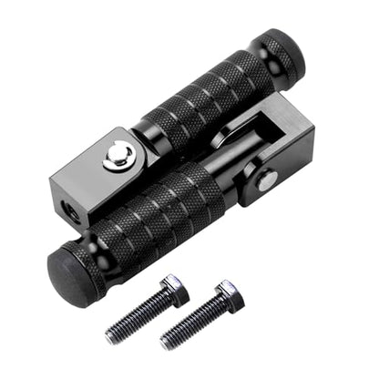 Universal 8mm Foot Pegs CNC Aluminum Install Bolts Motorcycle Rearsets Footrest Footpegs Compatible with YAMAHA Honda Suzuki Kawasaki Ducati Aprilia - size: Standard Black