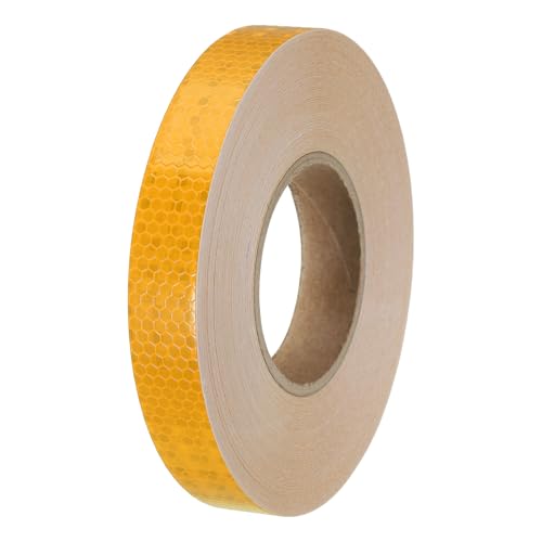 PATIKIL Reflective Tape, 1 Inch x 164 ft Waterproof Self Adhesive High Visibility Caution Warning Safety Tape Outdoor Reflector for Trucks Trailers Cars, Yellow - color: Yellow, size: 1 IN x 164 FT