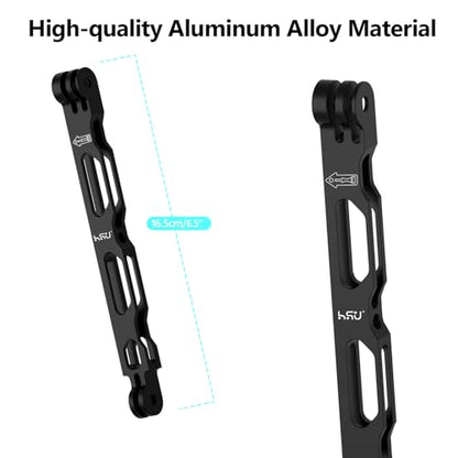 HSU Extension Arm for GoPro, Aluminum Helmet Stick Extension Arm Mount for GoPro Hero 13/12/11/10/9/8/7/6/5 Black, DJI Osmo Action and More (6.5") - color: 6.5" Black