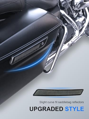 Saddlebag Reflector Inserts, Black Reflectors Compatble for Harley Davidson 2014-2025 Street Glide Electra Glide Road Glide Road King Ultra Limited - color: Dark Smoke