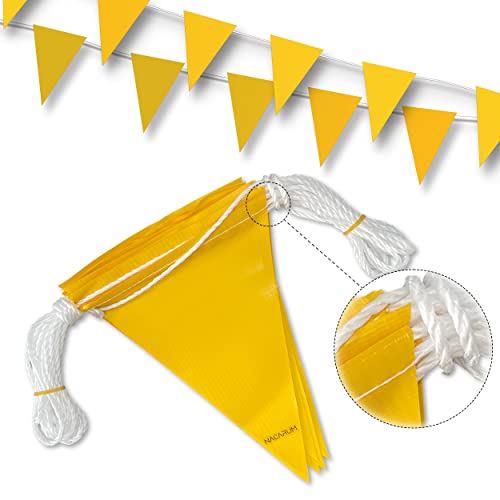OSHA Perimeter Marking Flags (408FT String) Warn of Hazardous Areas, Traffic Control.Marking Construction Sites, Scaffolding, Sporting Events, Private Property. - color: Yellow, size: 7"x10"x408Ft
